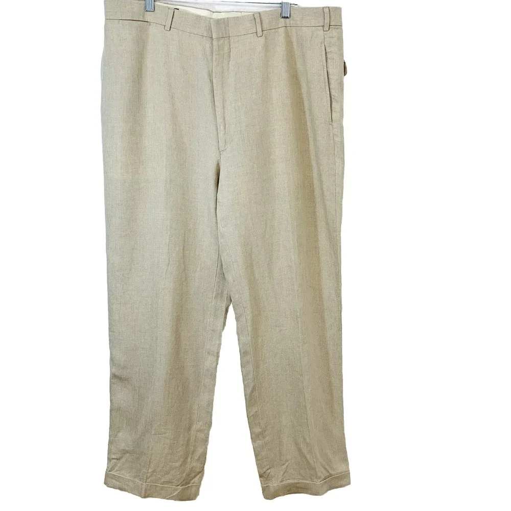 Vintage Hertling Mens Pants Trousers Size 40 Straight Leg Cuff‎ Flat Front USA